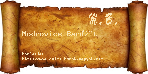 Modrovics Barót névjegykártya